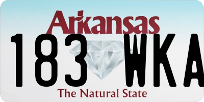 AR license plate 183WKA