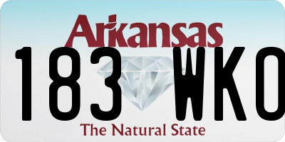 AR license plate 183WKO