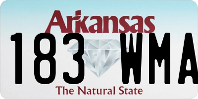 AR license plate 183WMA