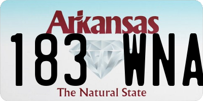 AR license plate 183WNA