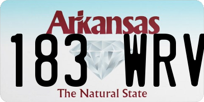 AR license plate 183WRV