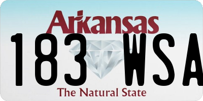 AR license plate 183WSA