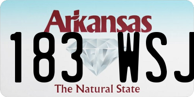 AR license plate 183WSJ