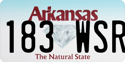 AR license plate 183WSR