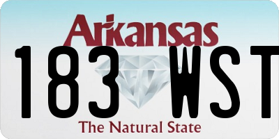 AR license plate 183WST