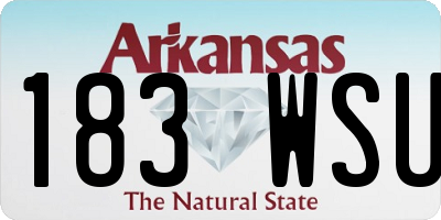 AR license plate 183WSU