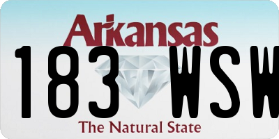 AR license plate 183WSW