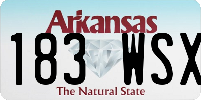 AR license plate 183WSX