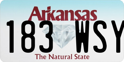 AR license plate 183WSY