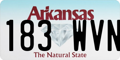 AR license plate 183WVN