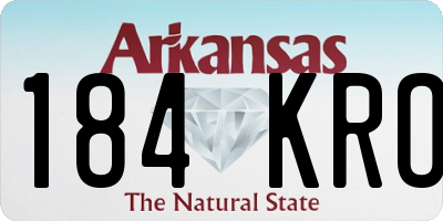 AR license plate 184KRO