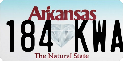 AR license plate 184KWA