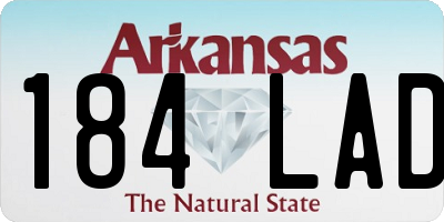 AR license plate 184LAD