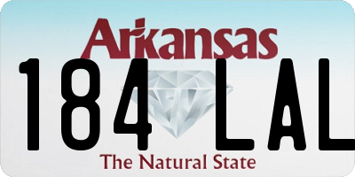 AR license plate 184LAL