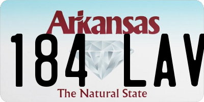 AR license plate 184LAV