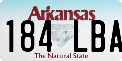 AR license plate 184LBA
