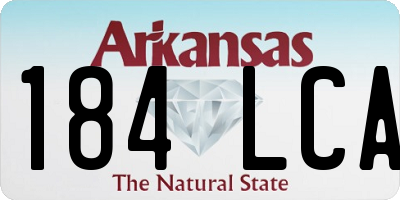 AR license plate 184LCA