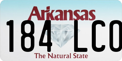AR license plate 184LCO