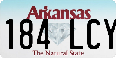 AR license plate 184LCY