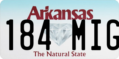 AR license plate 184MIG
