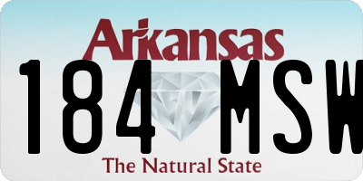 AR license plate 184MSW