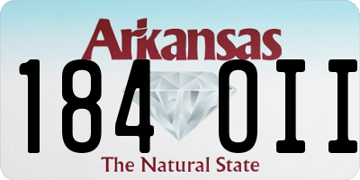 AR license plate 184OII