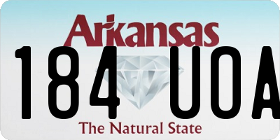 AR license plate 184UOA