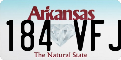 AR license plate 184VFJ