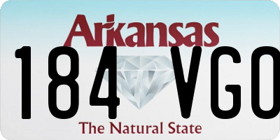 AR license plate 184VGO