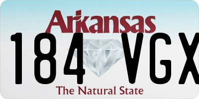 AR license plate 184VGX