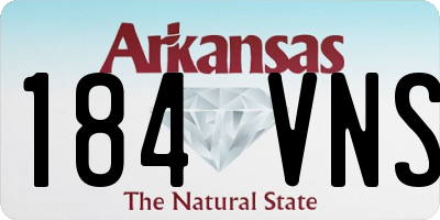 AR license plate 184VNS