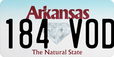 AR license plate 184VOD