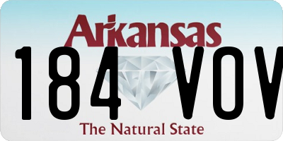 AR license plate 184VOV
