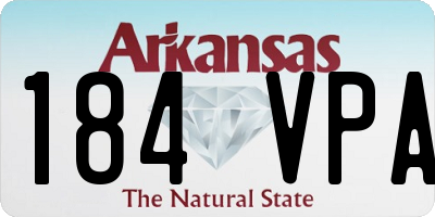 AR license plate 184VPA