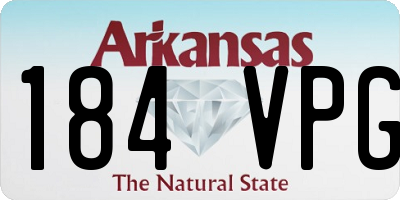 AR license plate 184VPG
