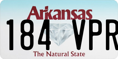 AR license plate 184VPR