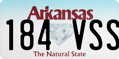 AR license plate 184VSS
