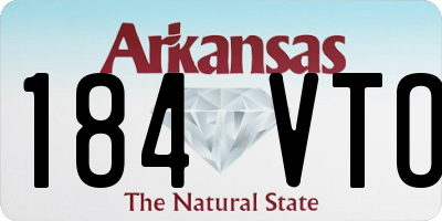 AR license plate 184VTO