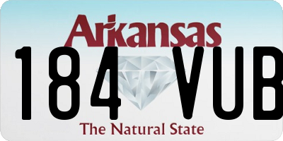 AR license plate 184VUB