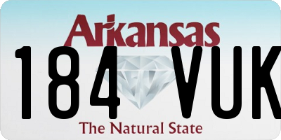 AR license plate 184VUK