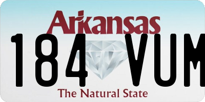 AR license plate 184VUM
