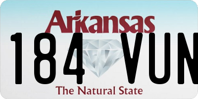 AR license plate 184VUN