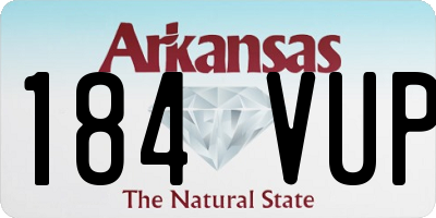 AR license plate 184VUP