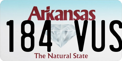 AR license plate 184VUS