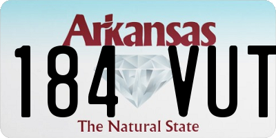 AR license plate 184VUT