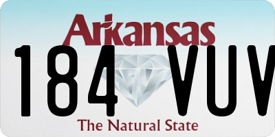 AR license plate 184VUV