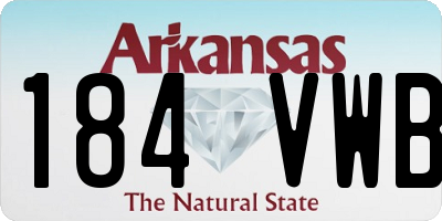 AR license plate 184VWB