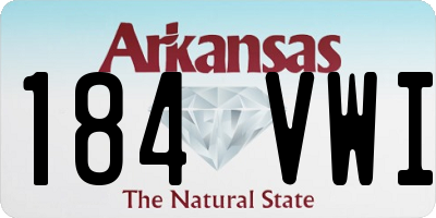 AR license plate 184VWI
