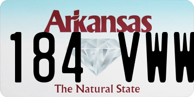 AR license plate 184VWW
