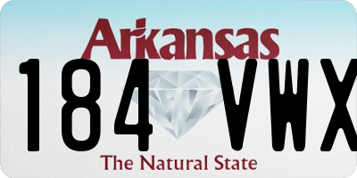 AR license plate 184VWX